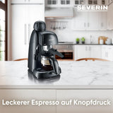 SEVERIN KA 5978 espressomaskin (inkluderar serveringsskål och mätsked, upp till 4 koppar) svart, standard