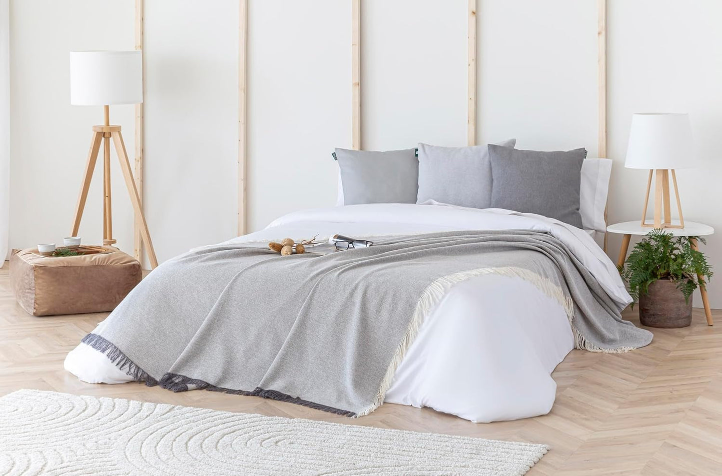 Multifunktionell sängöverdrag, sängöverdrag, sängöverdrag, sofföverdrag, Jarapas, enfärgad (180 X 260 cm, mörkgrå). Sängar och filtar Besuche den Todocama-Store