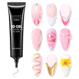 Makartt 3D Nail Art Gel - Rhinestone Glue Gel 15G för Nagelnyckelringar, Multifunktionell Nail Sculpture Gel för DIY Nail Design, Nail Sculpture Nagelmodellering hemma (Transparent)