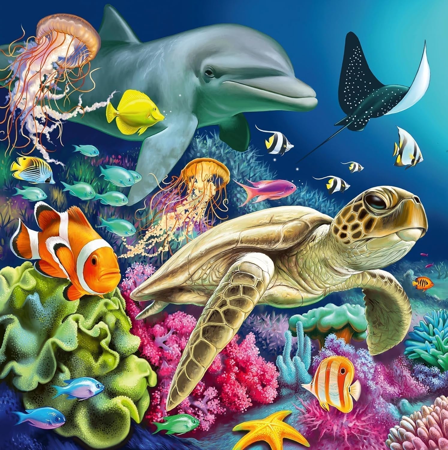 Ravensburger pussel för barn - 12000859 Förtrollande undervattensvärld - 3X49 pusselbitar för barn från 5 år Pussel Naty Shop