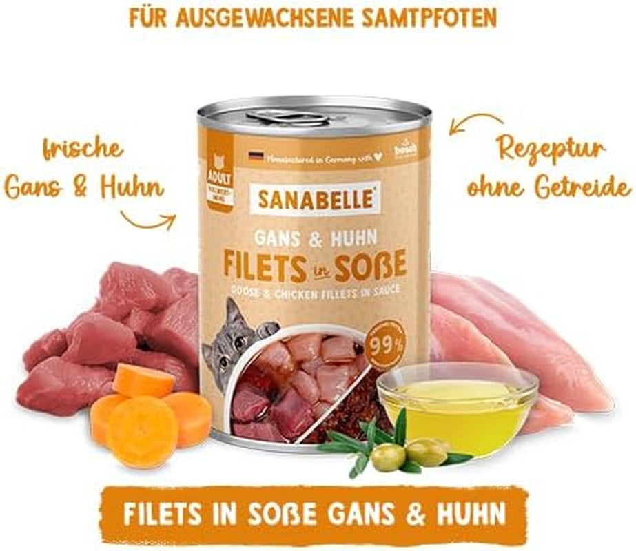 Sanabelle Gourmet våtmat i gryta med gås och kyckling | 6 x 380g | 2,28 kg