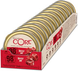 Wellness CORE 98% 12 x 85g, nötkött - våtfoder för katter, tjock paté, spannmålsfri, naturlig, hypoallergen, hög proteinhalt, hög halt av kött