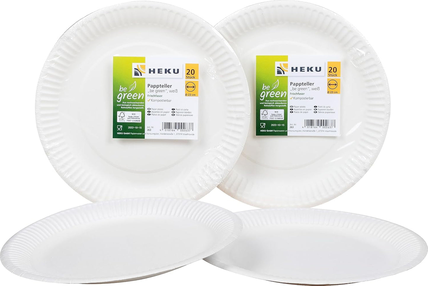 HEKU 191-st. USA Party Set I Papperstallrikar Ø23Cm, Röda koppar, 3-lagers servetter 33X33Cm, Dekorationsväljare, Vimpelkedja 10M I Perfekt för temafester och nationella helgdagar