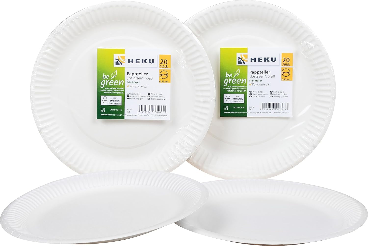 HEKU 191-st. USA Party Set I Papperstallrikar Ø23Cm, Röda koppar, 3-lagers servetter 33X33Cm, Dekorationsväljare, Vimpelkedja 10M I Perfekt för temafester och nationella helgdagar