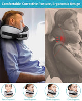 Flygplans nackkudde, Memory Foam resekudde, vuxen nackkudde, justerbar tvättbar flygplanskudde, ergonomisk resekudde (grå) cervikala ortopediska kuddar Naty Shop