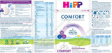 Specialformel HiPP Comfort (4 x 600g), från födseln, med reducerat laktosinnehåll, för kostbehandling av kolik, uppblåsthet och förstoppning