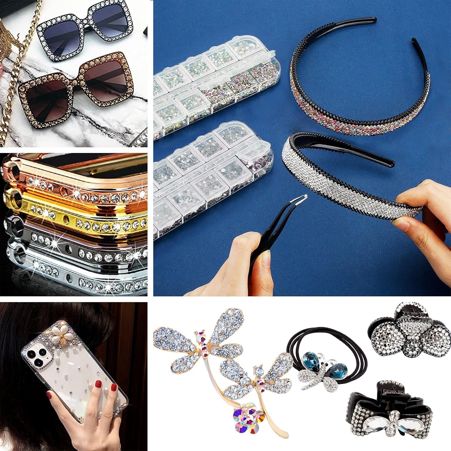 ANGNYA 4000 Stück Strasssteine Nägel Nail Art Strasssteine Dekorationen Nagelsteine Für Nail Art Zubehör Und Klare Kristall Strasssteine Handwerk Mit Pick up Pinzette Und Strass Picker Dotting Pen...