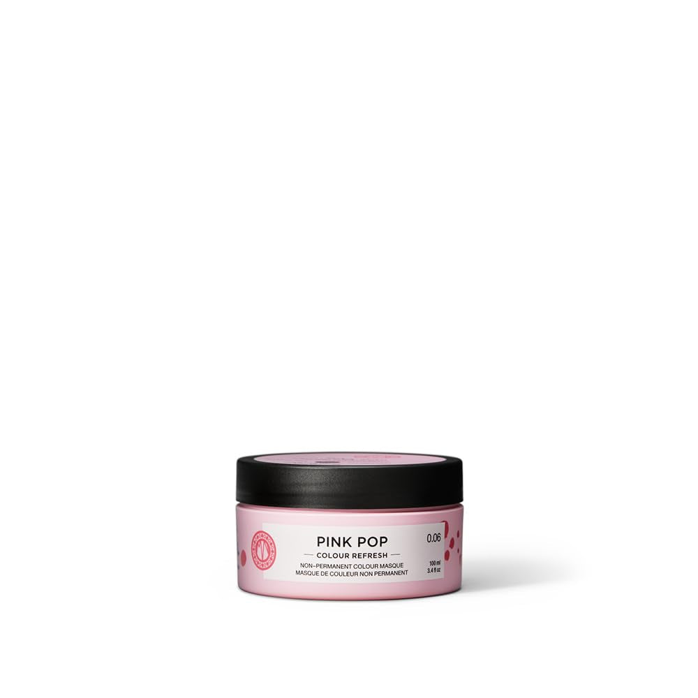 Maria Nila Colour Refresh 300 ml - En närande färgbomb som innehåller tillfälliga färgpigment som snabbt fräschar upp hårfärgen. 100% Vegan. Inga sulfater och inga parabener. Naty Shop Pink Pop hårfärgning
