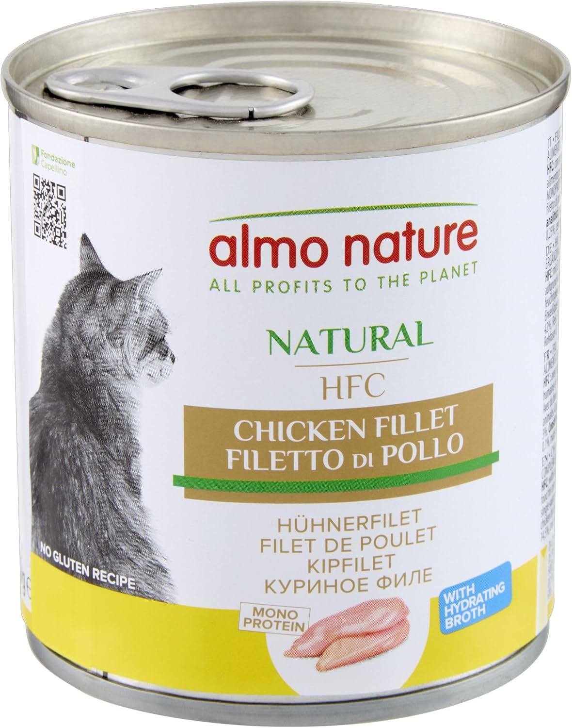 Almo Nature HFC Natural - Våtfoder för vuxna katter - Kycklingfilé - 280g, förpackning om 12