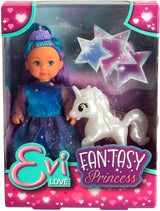 Simba Evi Prinsessa Fantasy of Love, docka i sagoklänning med en glänsande enhörning, 12 cm lekdocka, 3+ år