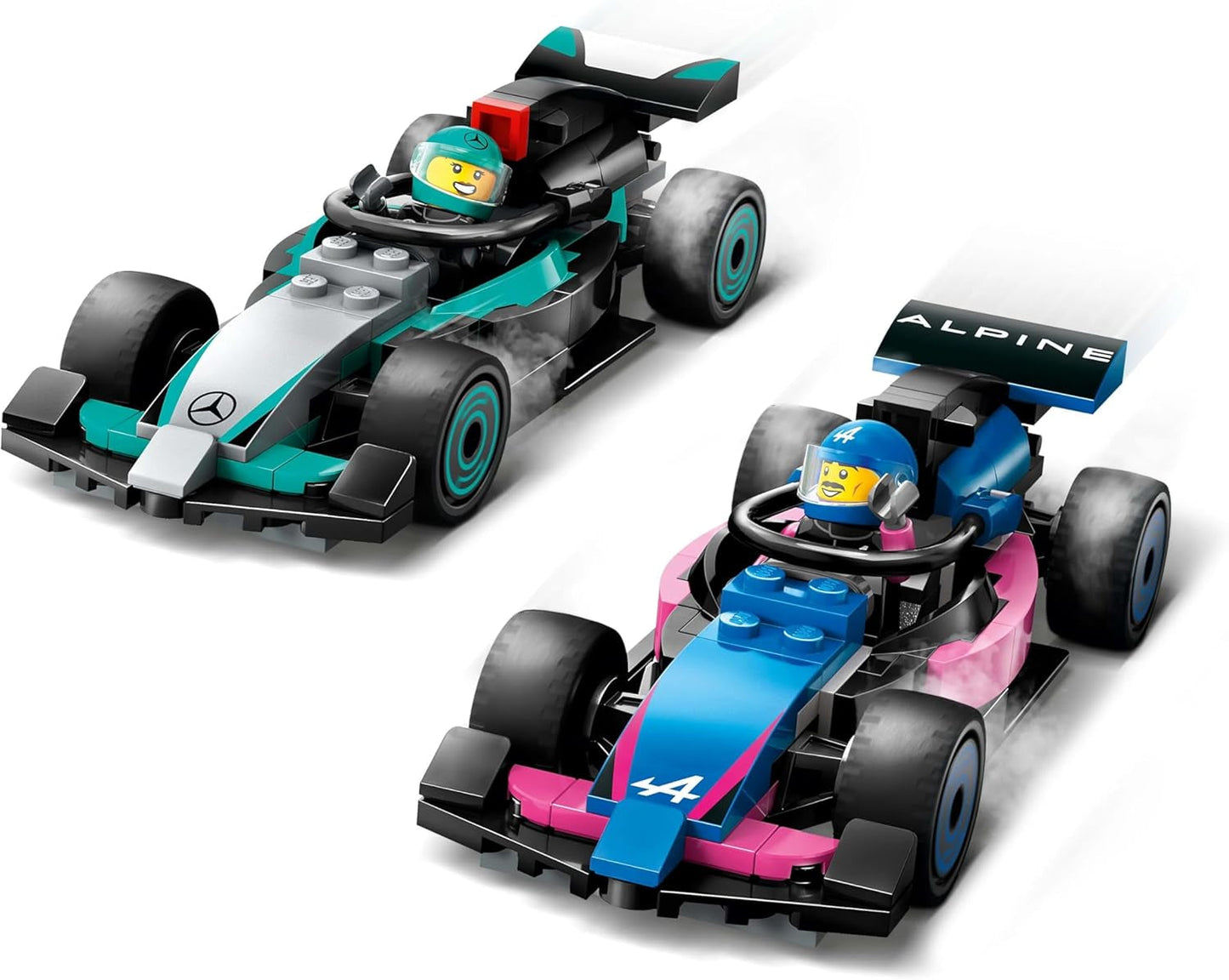 LEGO City F1 Garage med Mercedes-Amg och alpina racerbilar - Formel 1 racerbil med 2 förare och 4 mekaniska minifigurer - Present för pojkar och flickor 7+ och fans 60444 Besuche den LEGO-Store byggset
