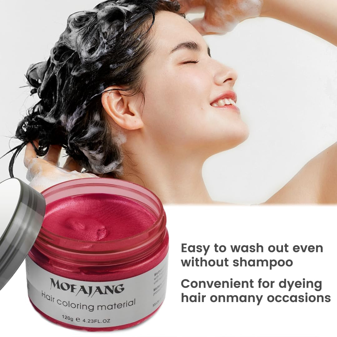 Tillfällig hårfärg 4,23 ounce färgvax för män Kvinnor Tvättbar Naturfärg Pomade Omedelbar hårfärgning för fest Cosplay Halloween (röd) Naty Shop Hårfärgning