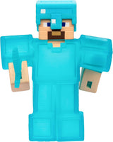Heroes of Goo Jit Zu - Expanderbar Minecraft-figur - Steve med diamantpansar och svärd, superstretchig Goo Filler med dolda diamantelement inuti, expanderar till 3x storlek Actionfigurer Naty Shop Steve