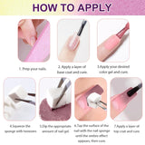 Gradient Painting Gel, 12 färger Ombre Gel Nagellack med 100st Nagelsvampar & 4 Klor Metal Grabber för fransk manikyr DIY Nail Art, Set I