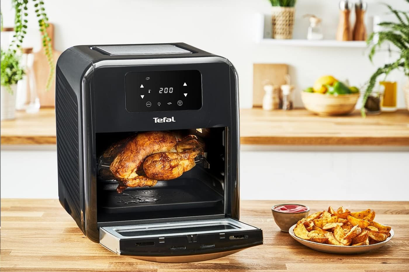 Tefal Easy Fry Ugn & Grill 9-i-1 Hot Air Fryer, 11 L För 6 portioner, 7 tillbehör, 8 program, recept online Vitvaror Naty Shop