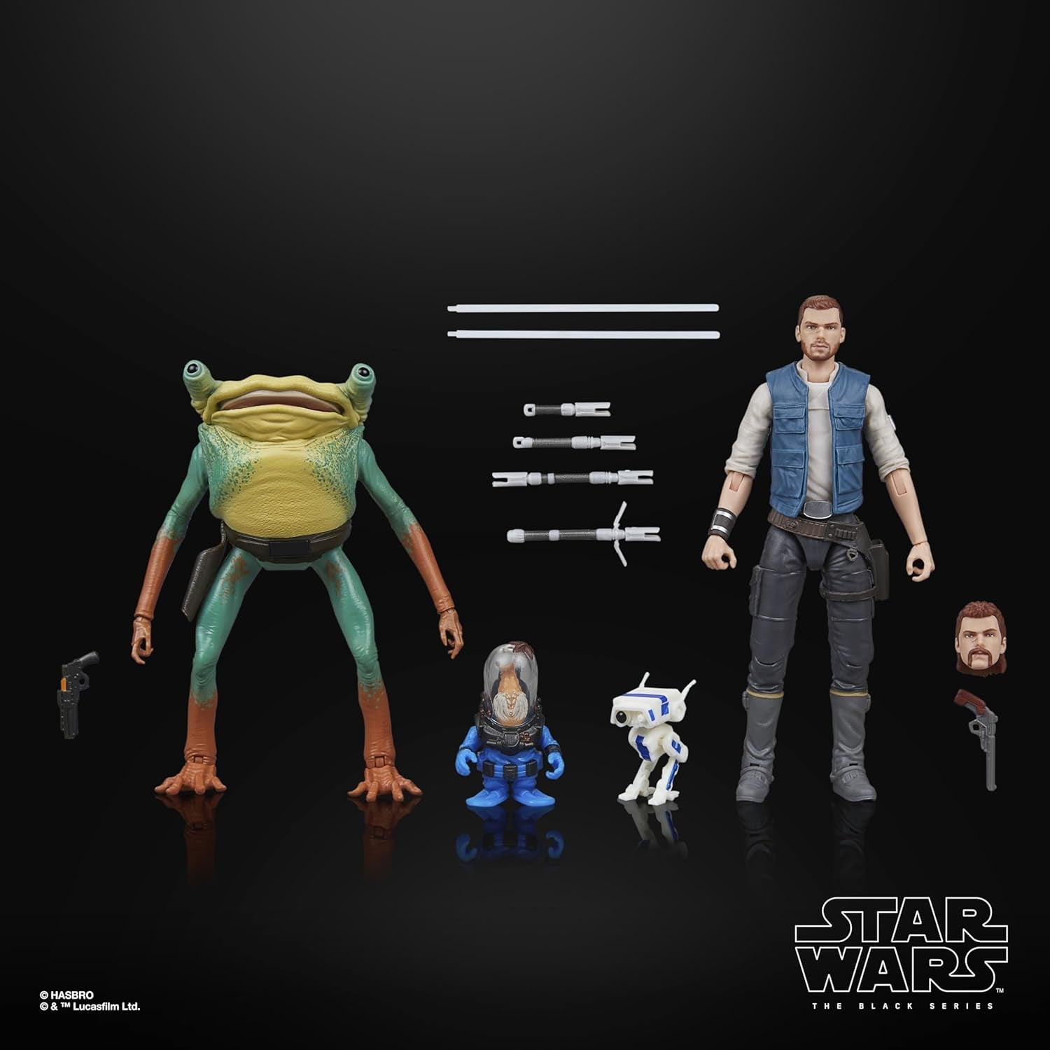 Star Wars Black Series Cal Kestis, Turgle & Skoova Stev, Star Wars Jedi: Survivor Collectible Actionfigurer (Skala 15 Cm) Actionfigurer Naty Shop