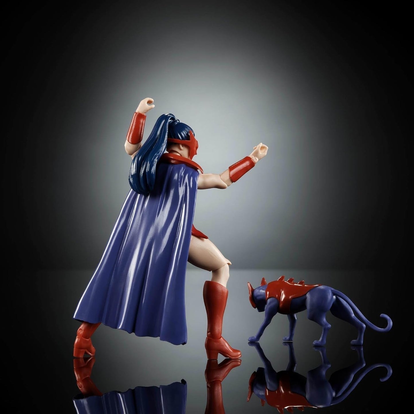 Masters of the Universe Origins Actionfigur Catra från Cartoon Collection, ca. 14 cm lång 1980-tals TV-serie Heroine Princess of Power Detaljerad design och katttillbehör JBM84 Actionfigurer Naty Shop