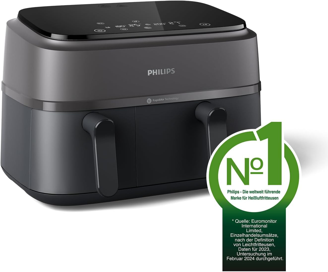 Philips Airfryer Dual Basket 3000-serien, 9L, 2 korgar, 2 diskar klara samtidigt, Rapidair-teknik plus varmluft Vitvaror Naty Shop