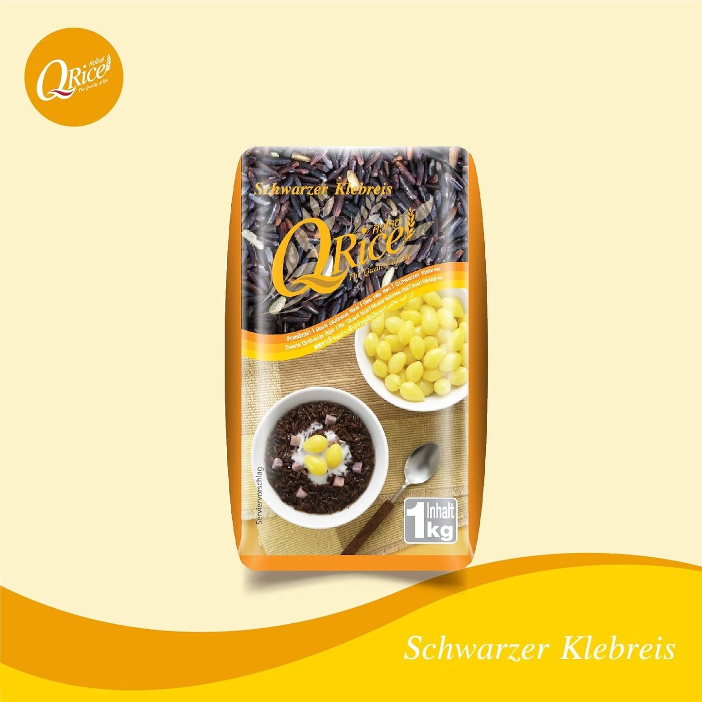 RIS | Svart långkornigt klibbigt ris från Thailand | Aromatisk med en delikat inslag av nöt | Idealisk för curry, sushi och mochi desserter | 1 x 1 kg