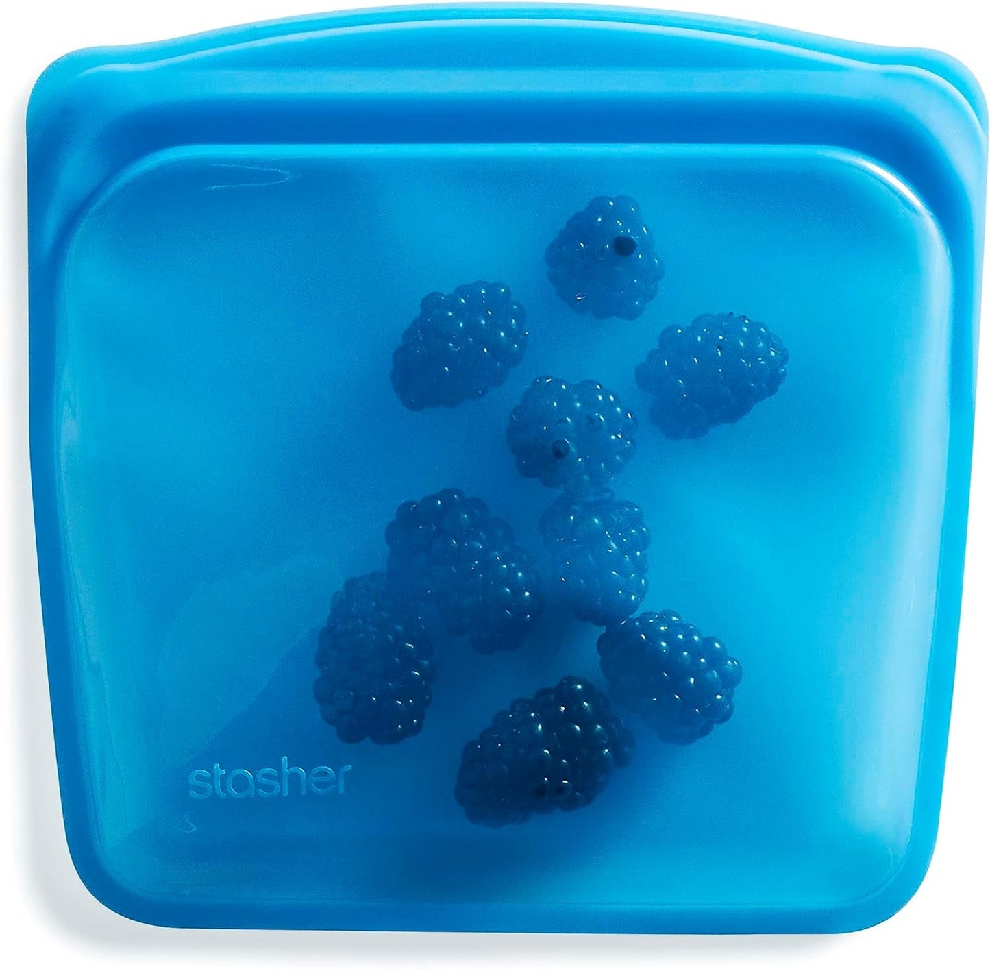 Stasher Bag Återanvändbar Premium Silikon Matpåse Smörgåspåse Genomskinlig Slitstark Ugn Diskmaskin Frys Säker Miljövänlig Lunchpåse Ingen läcka 828ml Naty Shop Blåbär Matförvaringslådor