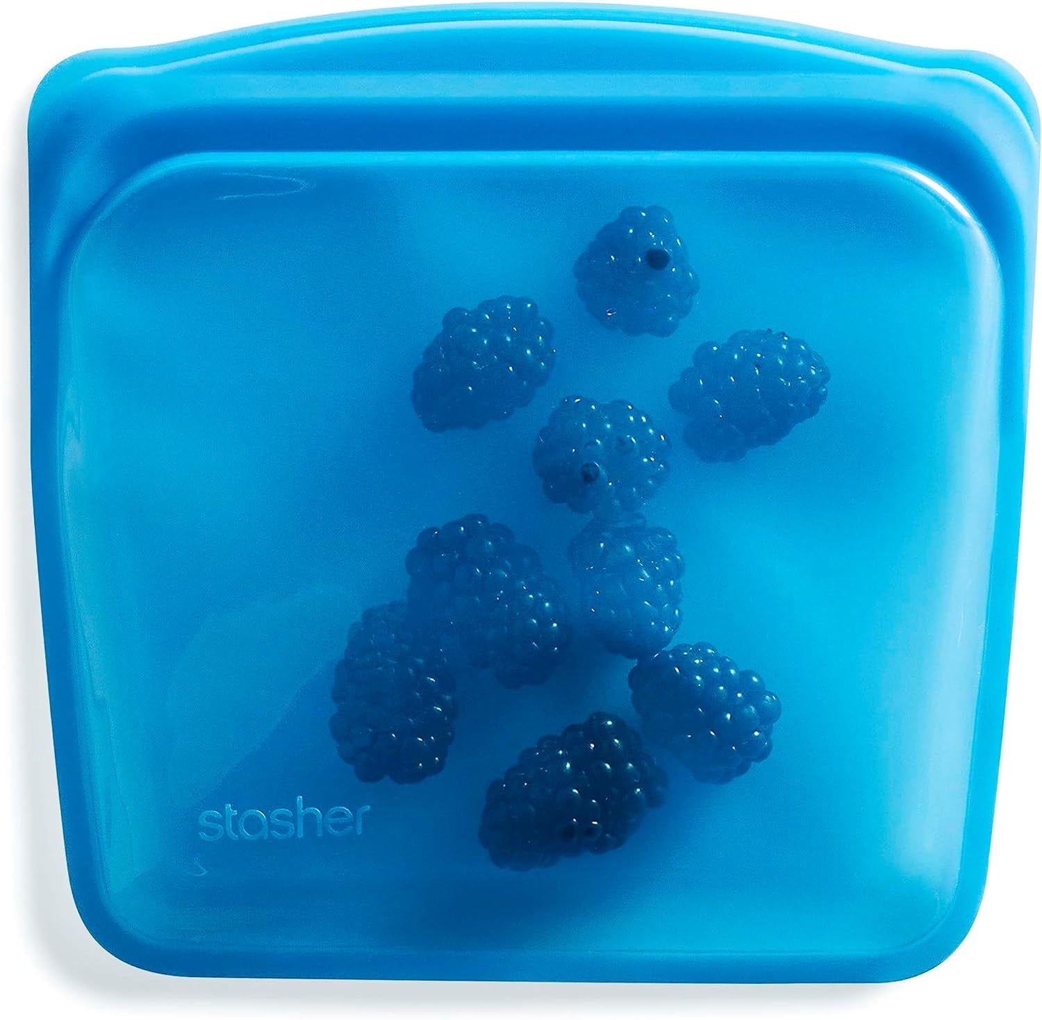 Stasher Bag Återanvändbar Premium Silikon Matpåse Smörgåspåse Genomskinlig Slitstark Ugn Diskmaskin Frys Säker Miljövänlig Lunchpåse Ingen läcka 828ml Naty Shop Blåbär Matförvaringslådor