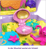 Polly Pocket Förvaringsbox Snäckväska med 2 dockor och 1 ubåt Polly Pocket Mermaid Toy Age 4+ GNH11