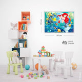 Lisciani - DISNEY Pussel Ariel - Återskapa och färglägg scenerna från dina favoritboxar - från 7 år - STORT PUSSEL med 250 bitar - Uppmuntrar fingerfärdighet Puzzle Naty Shop