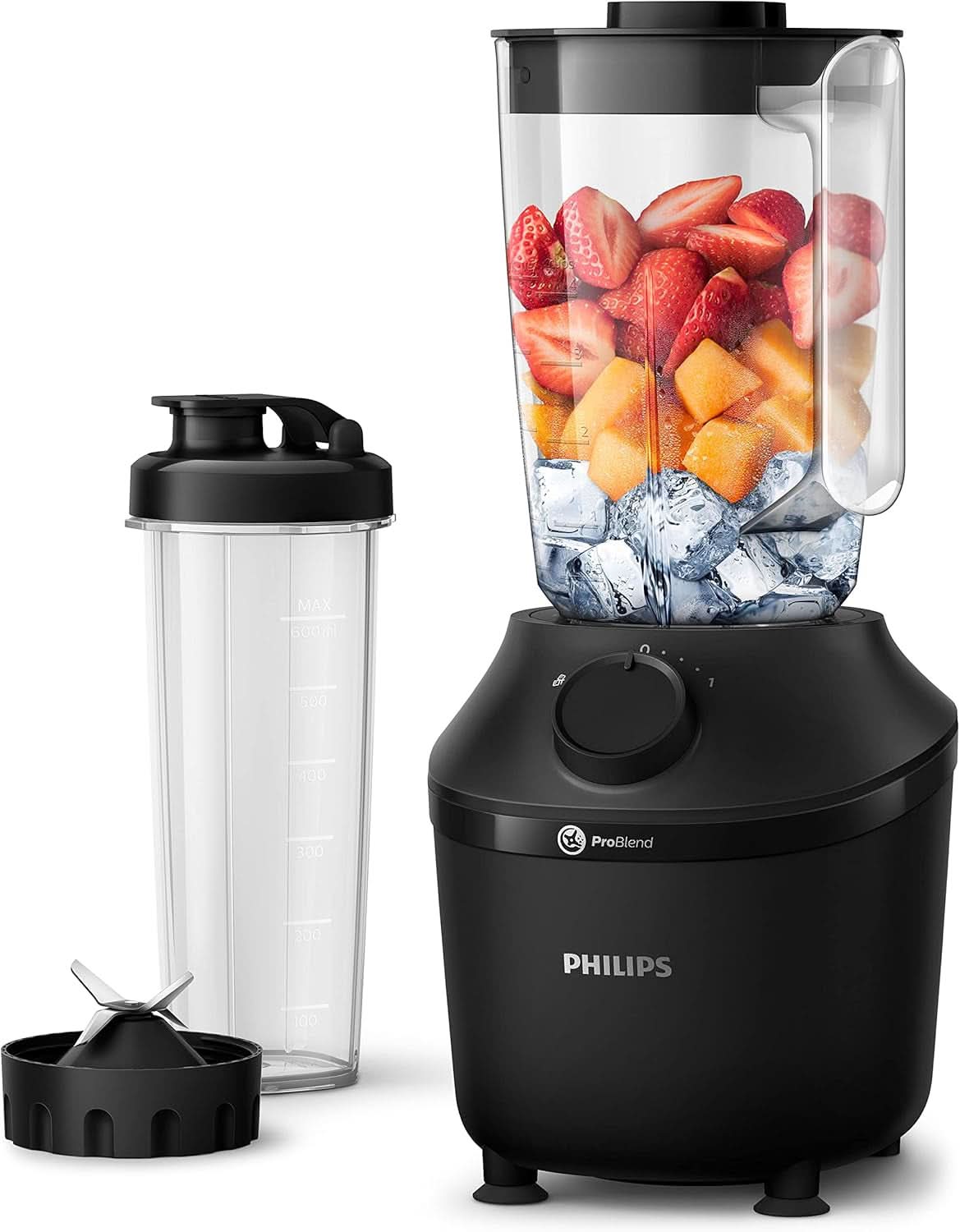 Philips Standmixer Und Smoothie Maker – 600W, 2-liters becher, Homeid-app, 2 Geschwindigkeitsstufen + Impulsfunktion, Problend, Ice-Crush-Funktion (HR2291/41) Kitchen Naty Shop 450 Watt