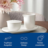 Villeroy & Boch - Afina mjölkmugg 170 ml, vit, diskmaskinssäker, mikrovågssäker, mjölkkaraff, kaffetillbehör, keramisk kanna, fat, servis, premiumporslin