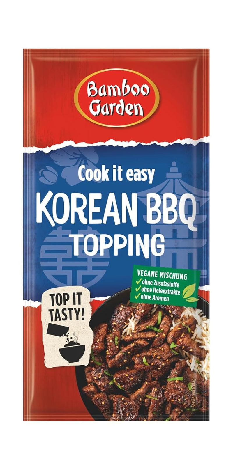 Bamboo Garden - Koreansk BBQ Topping | Gewürztopping zum Verfeinern von Koreanischen Grillgerichten | Veganska, naturliga ingredienser | 15 g i påse