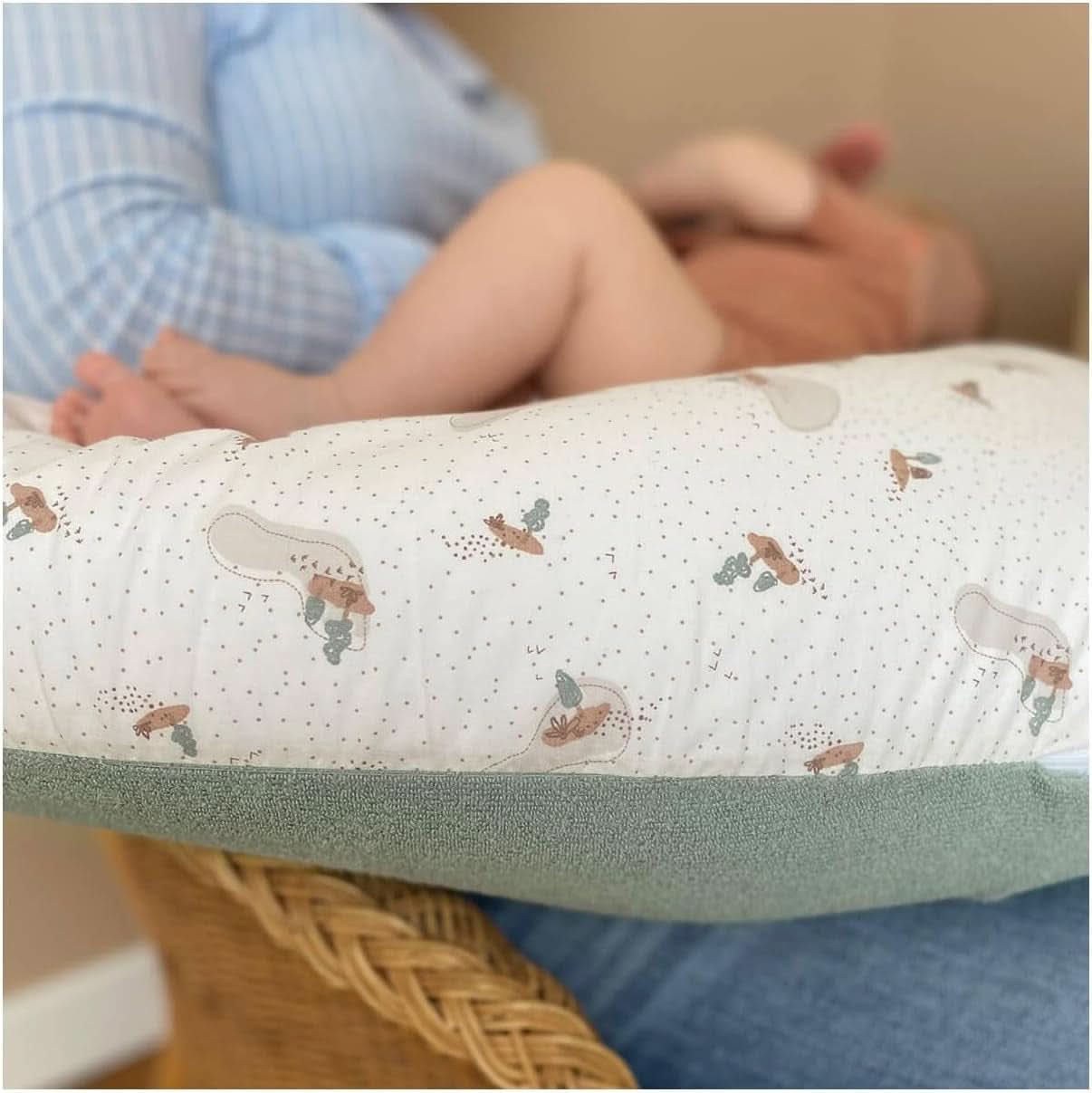 Graviditetskudde - Amningskudde - 2 i 1 multifunktionell kudde - Avtagbart överdrag 78 X 44 cm Tillbehör Mat och Amning Bebe Naty Shop
