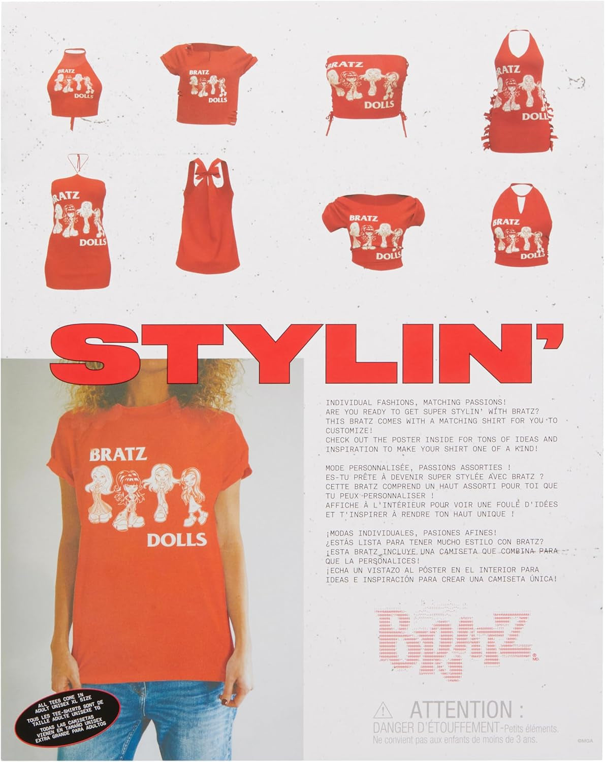 Bratz Stylin' Jade Moderiktig T-shirt stil docka Inkluderar tillbehör Söt flickleksak
