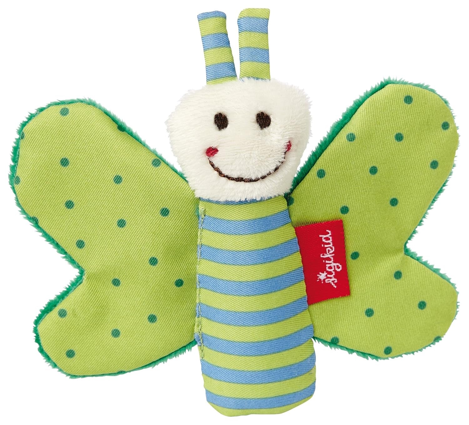 Fehn sprakande sjöstjärna - babyleksak att ta tag i och leka & sprakande leksak för spädbarn och småbarn från 0+ månader & SIGIKID 41179 butterfly grab leksak röd gröna stjärnor Baby Toys Naty Shop