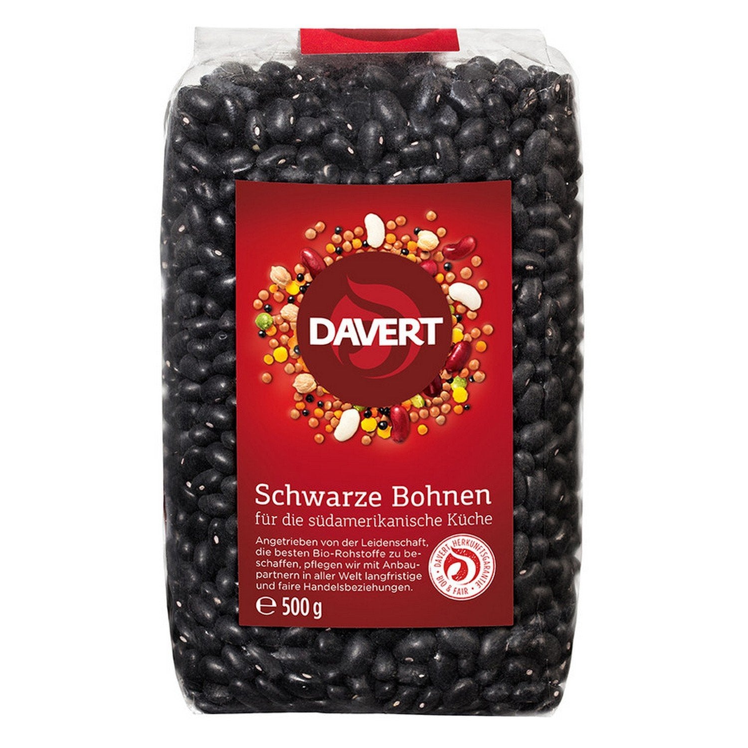 Davert svarta bönor (1 x 500 g)