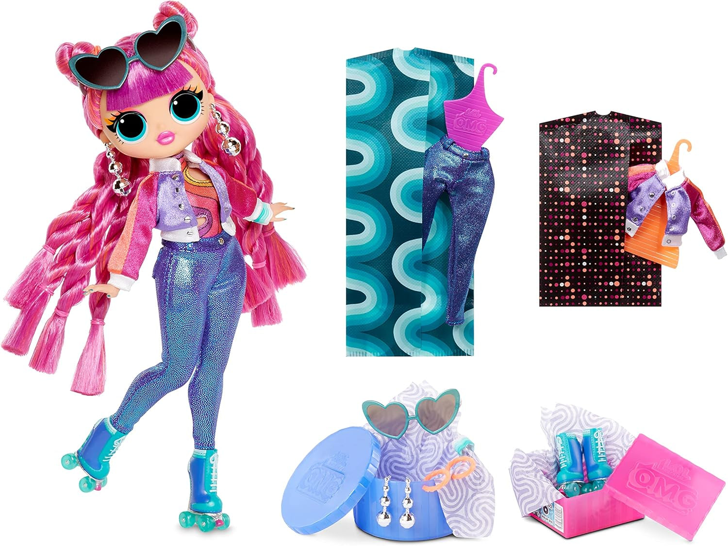 LOL Surprise OMG Fashion Doll 2er-Pack ROLLER CHICK & CHILLAX - Exklusive Puppen med 40 Überraschungen inkl. Outfits och accessoarer - 2-i-1 Verpackungs-Spielset - Serie 3 - Für Kinder ab 4 Jahren