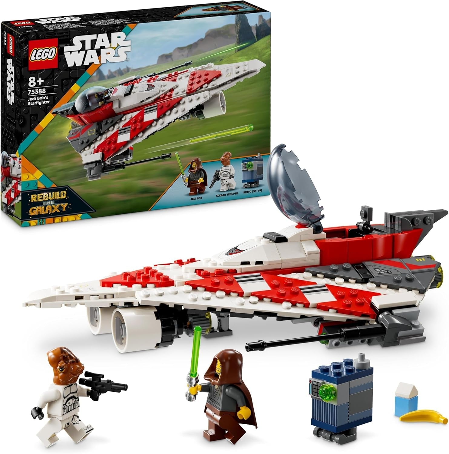 LEGO Star Wars Jedi Bobs Starfighter Byggleksak Rymdskepp Leksaksklossar Populär karaktär Födelsedagspresent för pojkar Flickor och alla fans över 8 år 75388 Byggset Beuche den LEGO-Store Standardtitel