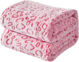 FY FIBER HOUSE flanell fleece, mikrofiberfilt med 3D gepardtryck, 228 X 274 cm, lila Täcken och täcken Naty Shop Hot Pink Leopard 90 "X90"
