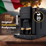 Helautomatisk ProfiCook® espressomaskin med mjölkskummare för cappuccino | Konisk slipmaskin | med koppvärmefunktion | Italiensk professionell pump | Pekskärm | Espresso | PC KAV 1281