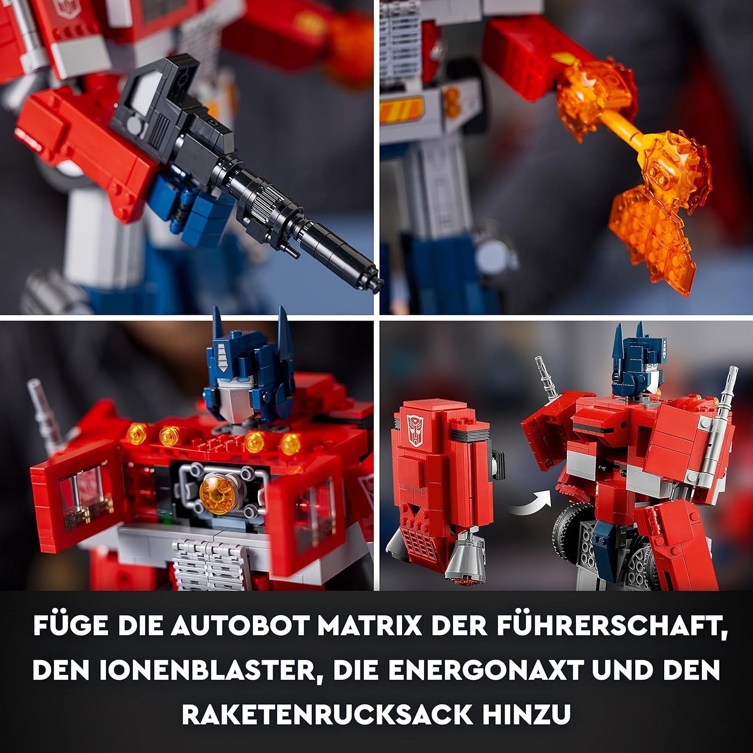 LEGO 10302 Ikoner Optimus Prime Set, 2-i-1 robotfigur och modelllastbil, Transformers Toy Model Kit för vuxna, födelsedags- eller julklapp för män, kvinnor, henne och honom Byggset Besuche den LEGO-Store