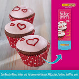 Decocino Red Sugar Lettering - Matfärgning Bokstäver - Praktiskt rör för märkning av fondant och glasyr - Bakdekorationer för tårtor, kakor och muffins! (paket med 2)