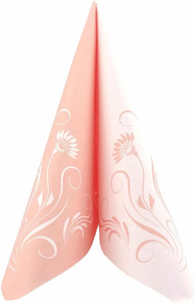 Appartina Elegantia 40X40 Cm Tygliknande luftlagda servetter, högkvalitativ bröllopsservett, tygliknande bröllopsservetter Engångsservetter för olika tillfällen (Dusky Pink)