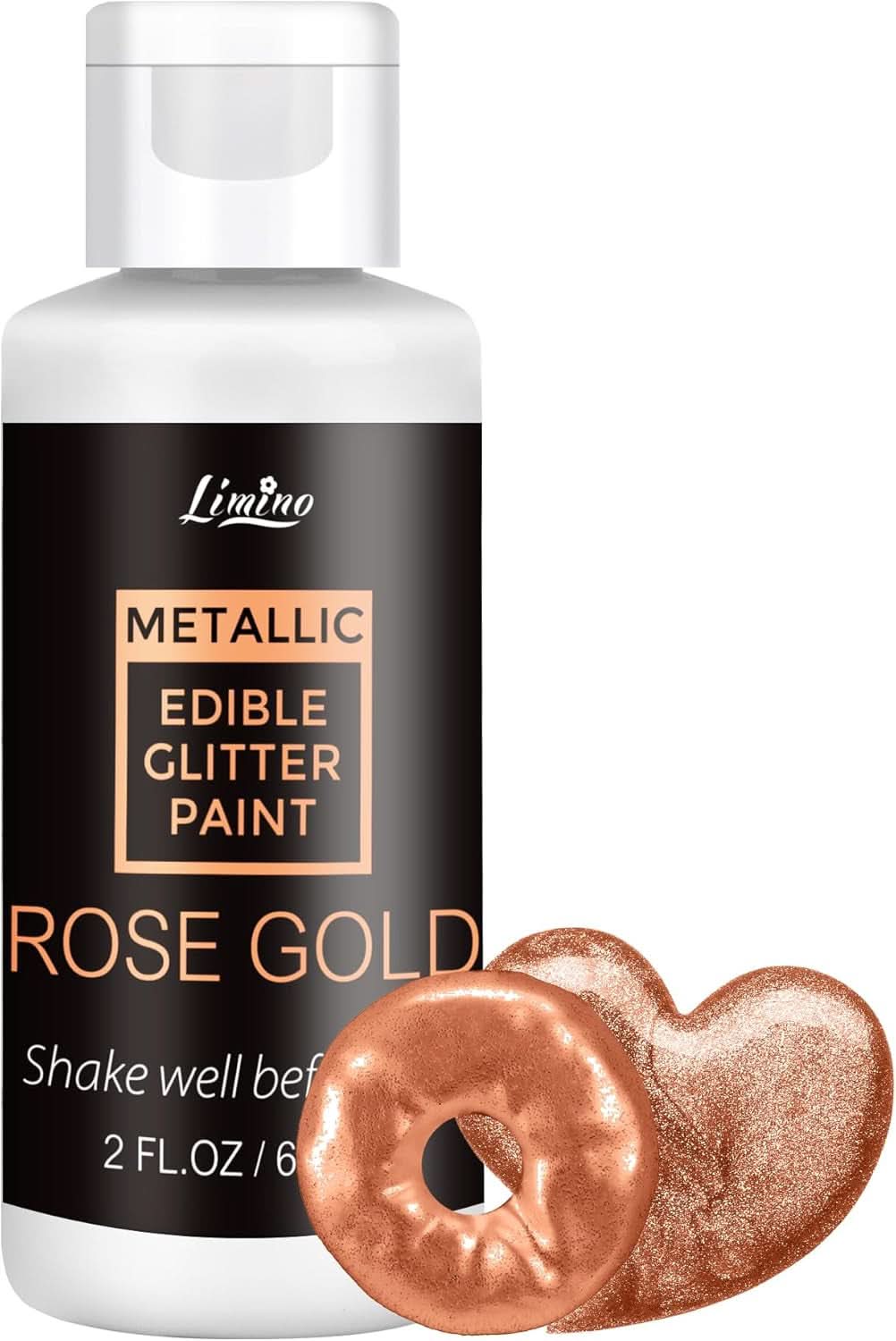 Flytande ätbart glitter, 60 ml Naty Shop Roségold