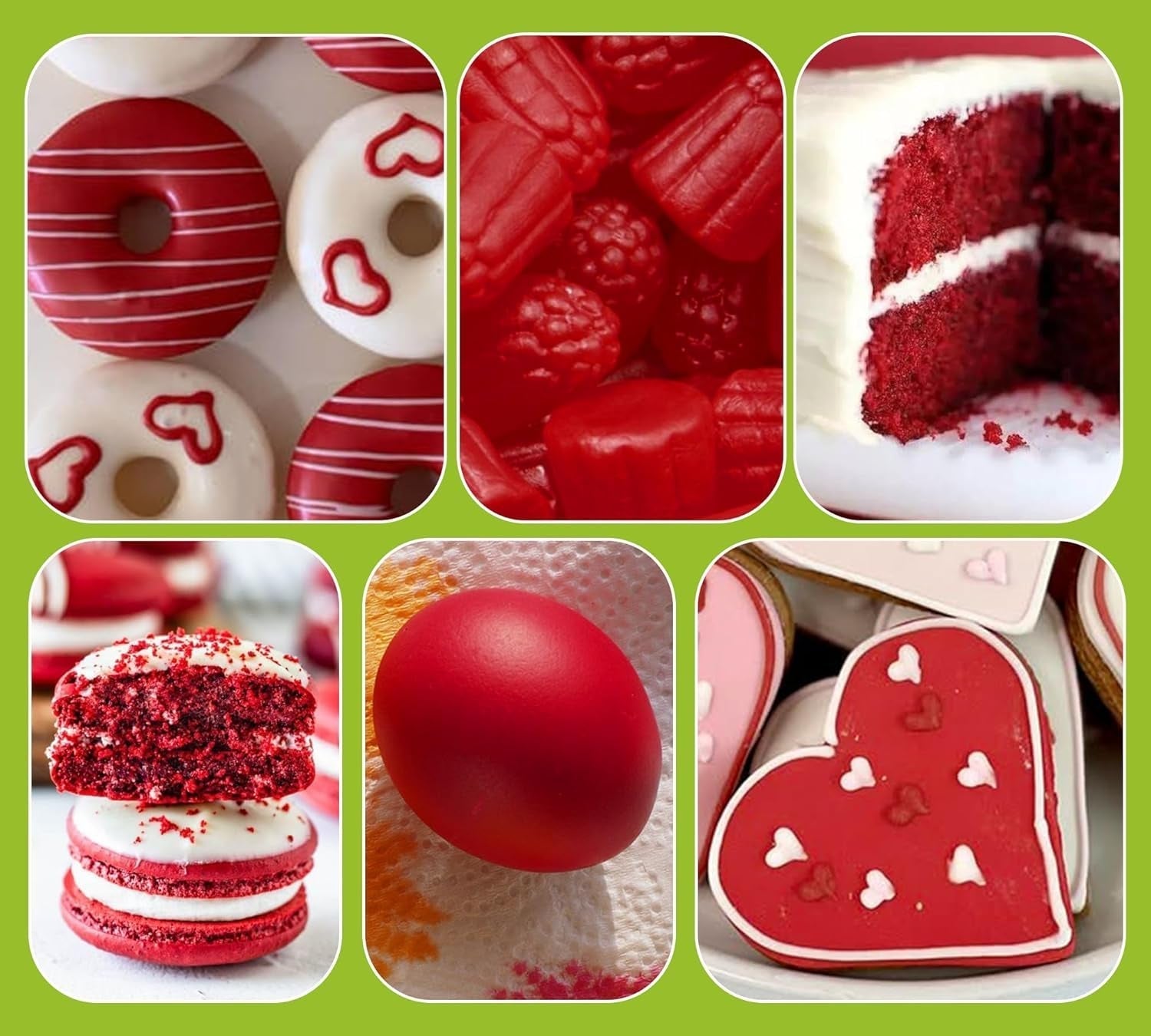 Flytande matfärgning, Red Velvet matfärgningsset för att baka kakor, makroner, kakor, matfärg för tårtdekorering, flytande för färgning av drycker (70g x 3)