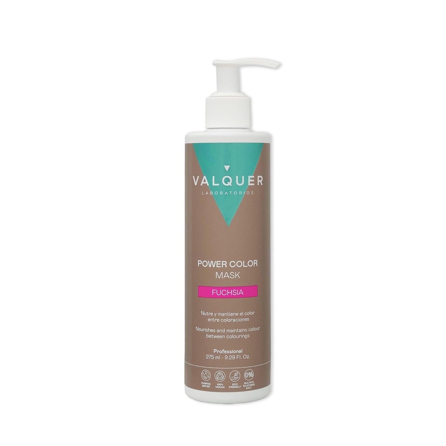 Valquer Power Color Mask vegansk och silikonfri formulering Ger hårfärg 290 ml lila Hårmask Naty Shop Fuchsia 1 st (förpackning med 1)