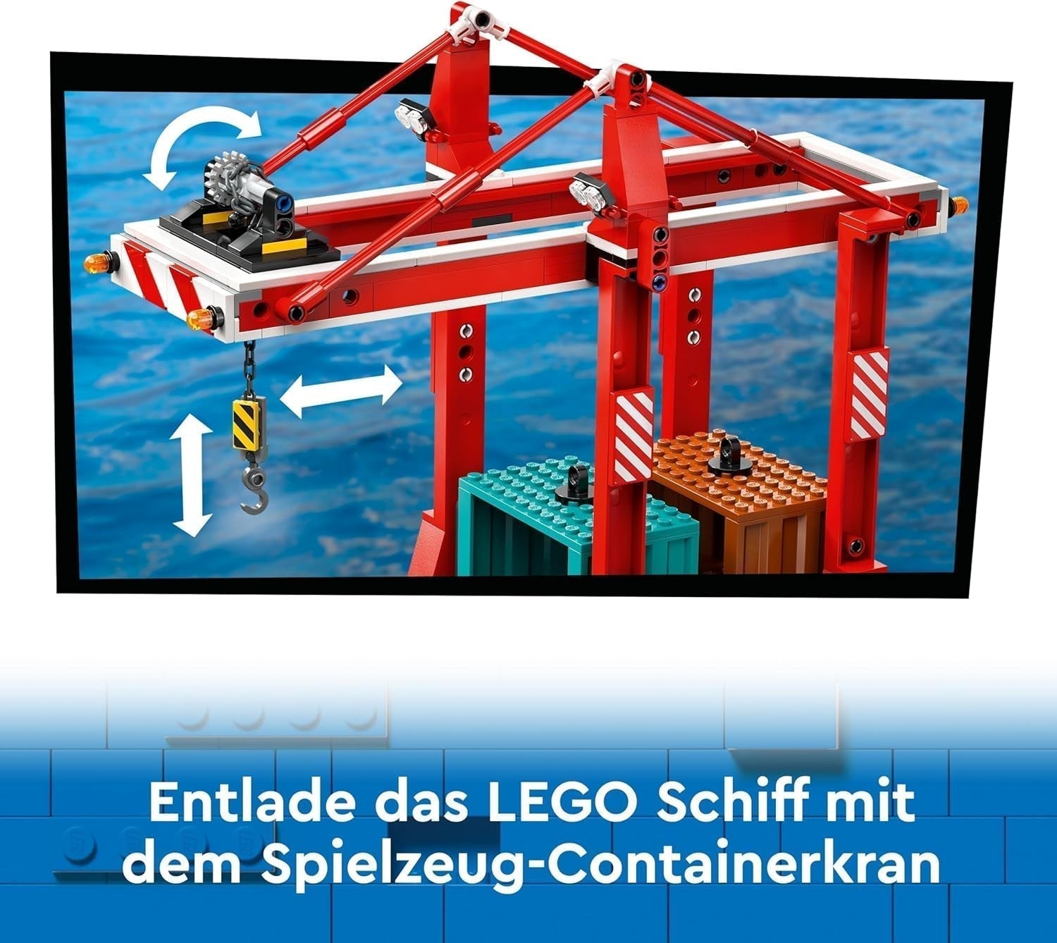LEGO City hamn med lastfartyg, byggleksak för pojkar och flickor från 8 år, presentidé för barn, containerkran, leksaksfartyg och 8 minifigurer 60422 Byggset Besuche den LEGO-Store