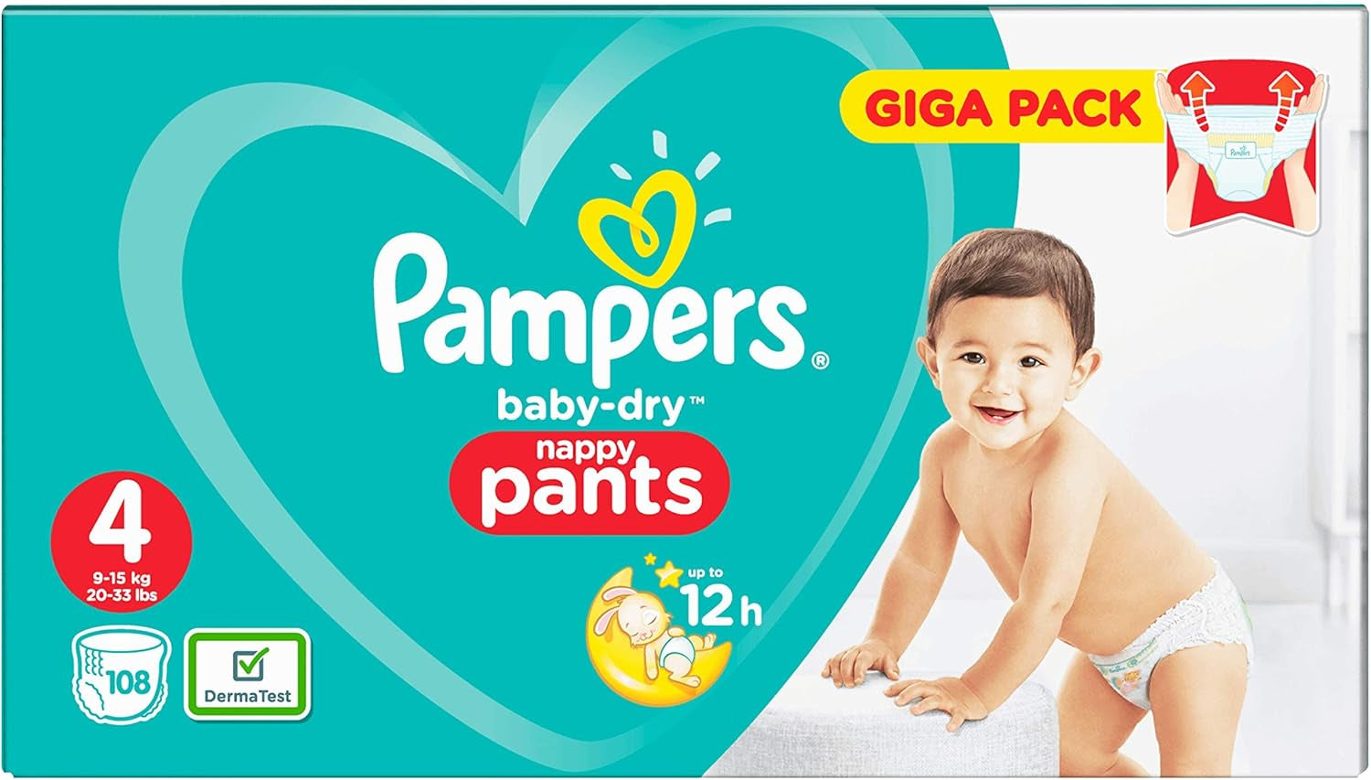 Blöjor Pampers 81657566 Baby-Dry Byxor, vit