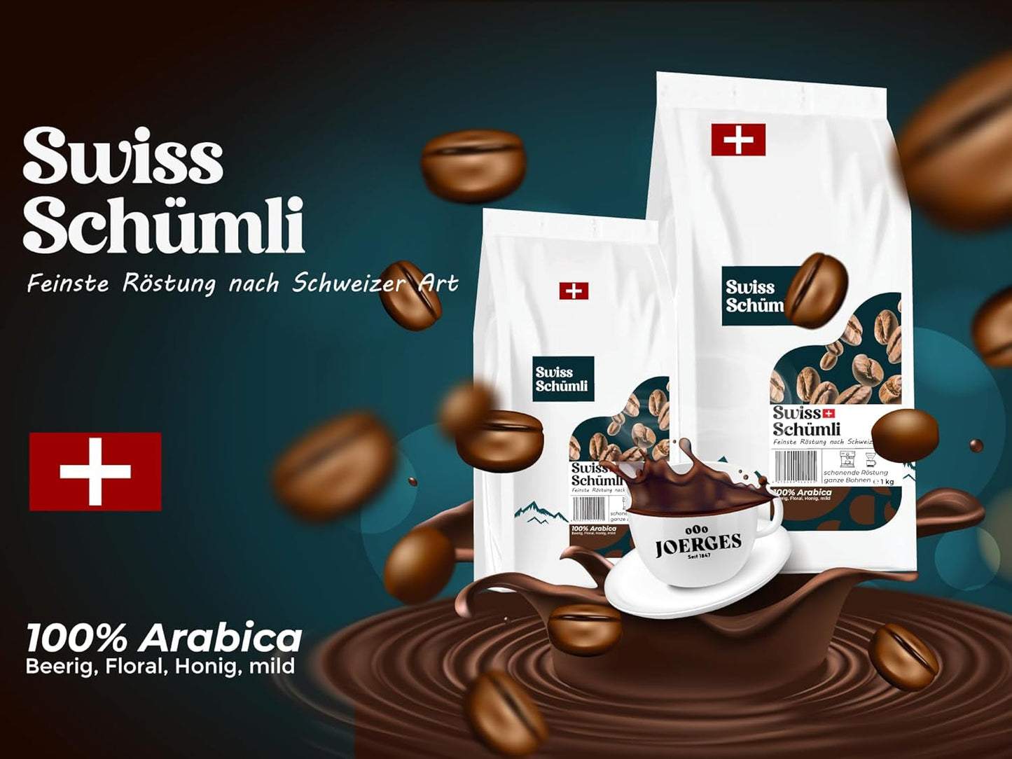 Från över 175 års erfarenhet: Schwiizer Schüümli schweiziska Schümli kaffebönor 1 kg – Lättrostning för ett fint Schümli-kaffe, perfekt kräm, intensitet 2/5, syra 1/5 – för en riktig kaffenjutning