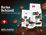 Från över 175 års erfarenhet: Schwiizer Schüümli schweiziska Schümli kaffebönor 1 kg – Lättrostning för ett fint Schümli-kaffe, perfekt kräm, intensitet 2/5, syra 1/5 – för en riktig kaffenjutning