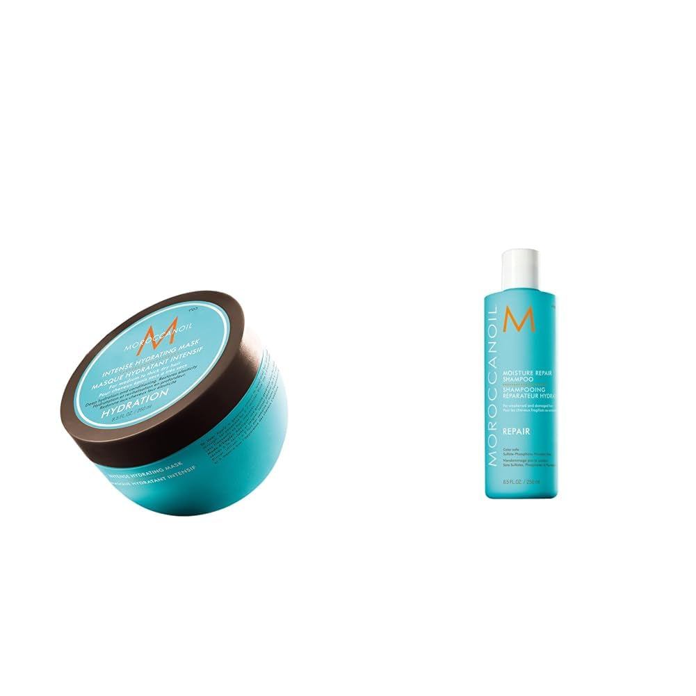 Moroccanoil intensiv fuktgivande mask Naty Shop hårmask 250ml Förpackning med regenererande schampo