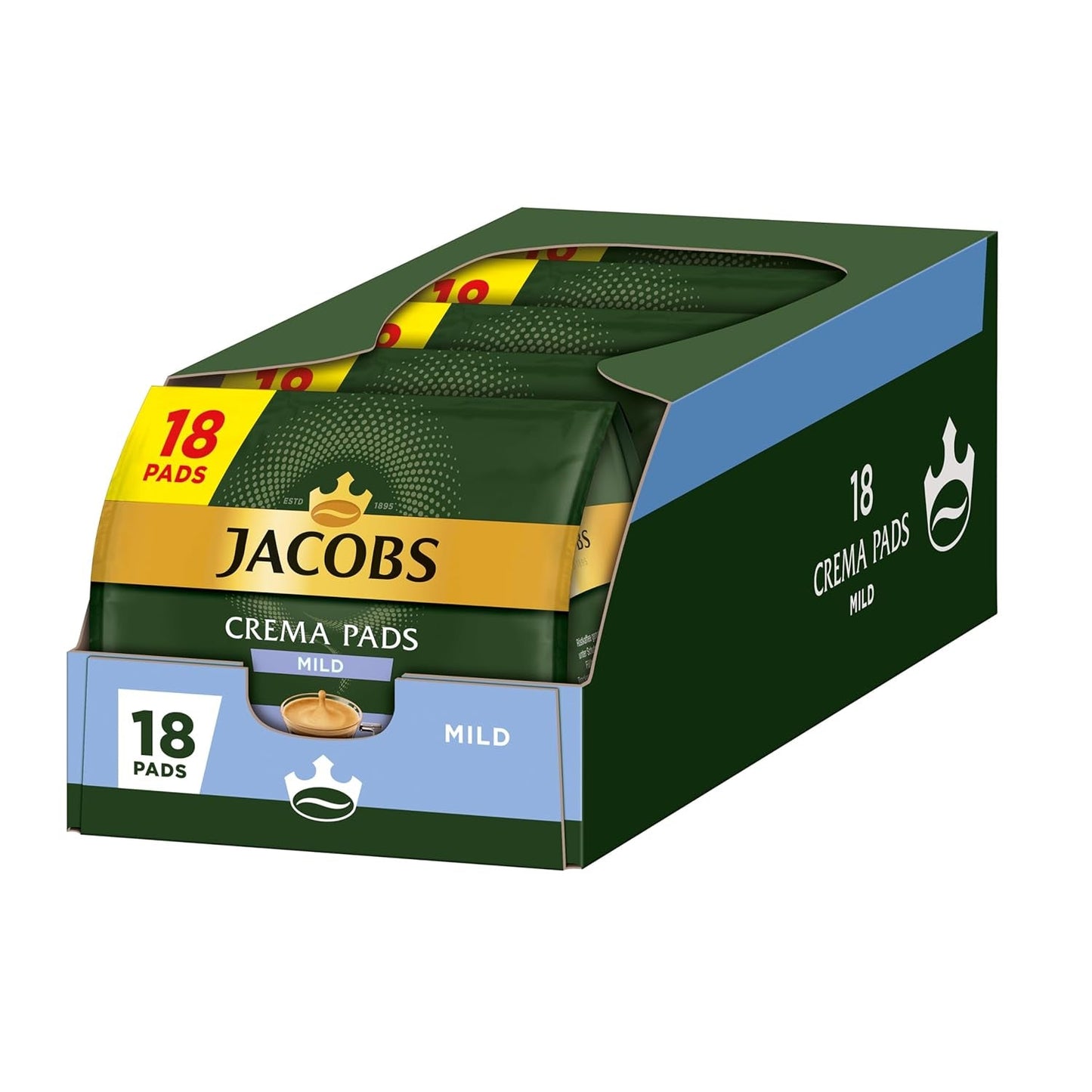 Jacobs Pads Crema Mild, Senseo-kompatibla Pads, 5 x 18 Getränke, 90 Kaffeepads